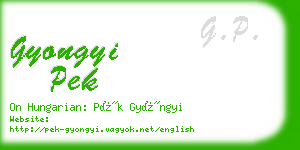 gyongyi pek business card